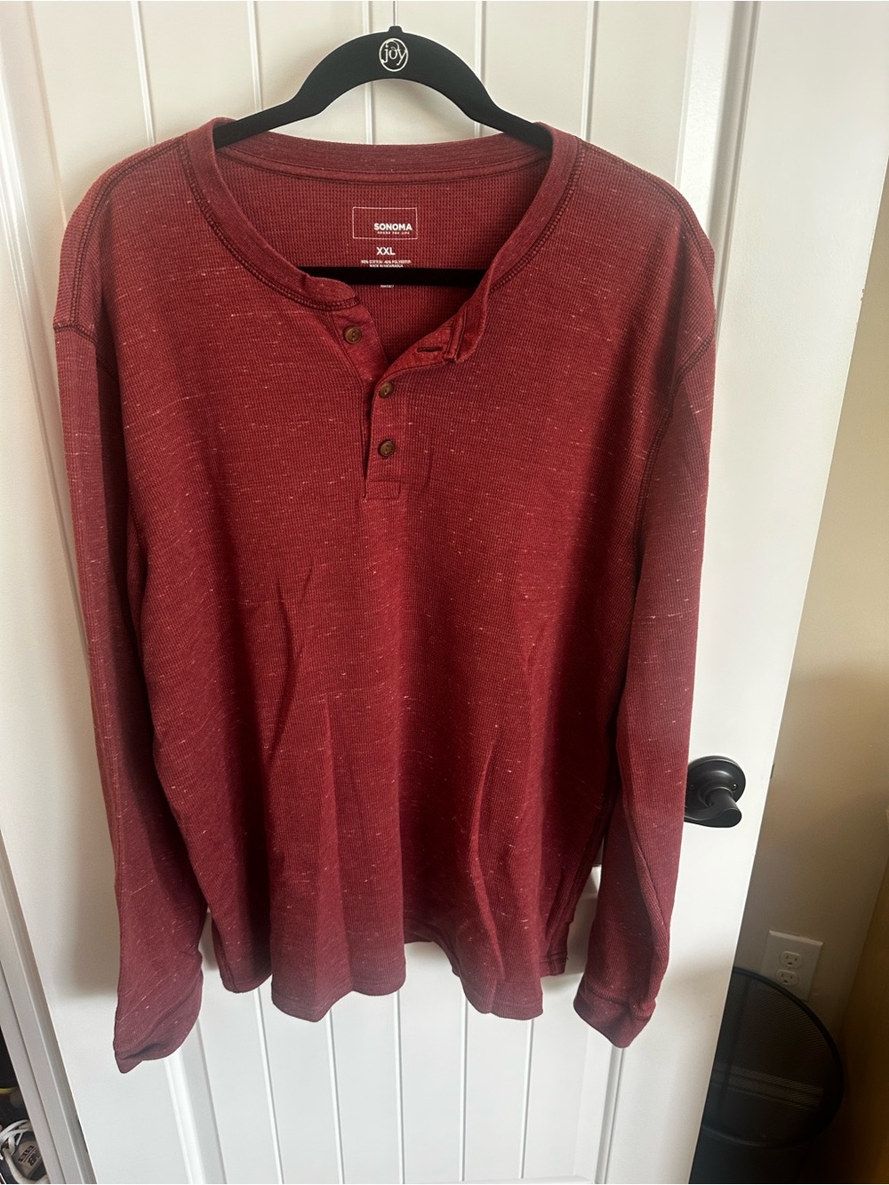 Sonoma Men's Maroon Long-Sleeve Henley